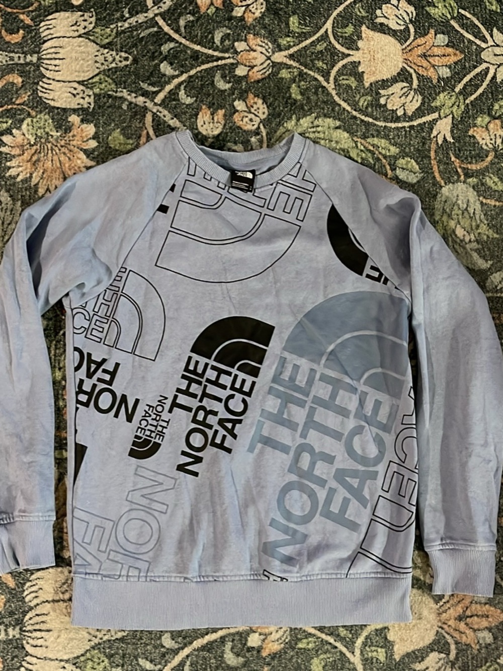 The North Face women Light Blue Logo Crewneck Sweatshirt